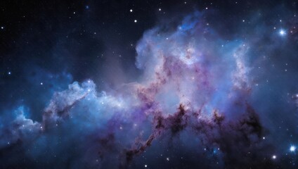 Naklejka premium Cosmic Symphony - A Stunning Nebula Display in Deep Space.
