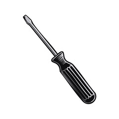 Fototapeta premium Screwdriver Illustration Tool Handyman Carpentry Repair Manual Work Fix It DIY Vector Design