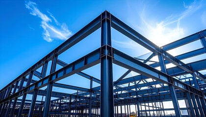 Obraz premium Modern Steel Structure Framework of Industrial Building