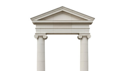 Isolated Classic Architecture Portico with Columns and Pediment for Building Entrance Project