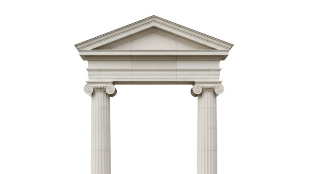 Isolated Classic Architecture Portico with Columns and Pediment for Building Entrance Project