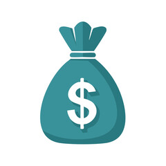 Money bag concept with dollar sign finance abundance monetary earnings economy