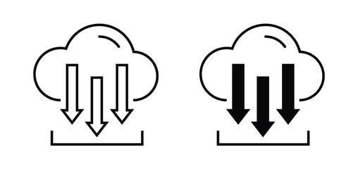 Cloud download icon. Cloud backup. Data synchronization symbol. Cloud computing sign