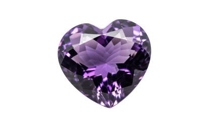 Fototapeta premium Isolated heart-shaped amethyst gemstone beauty for jewelry making and love themes stock image