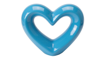 Isolated turquoise heart shape decoration item for Valentine’s Day celebrations and romance