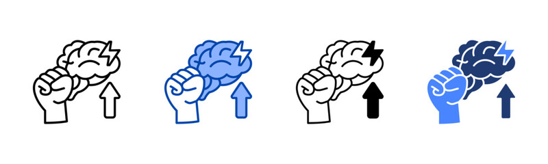 Brainstorming icon set multiple style collection