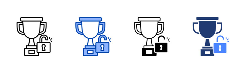 Achievement icon set multiple style collection