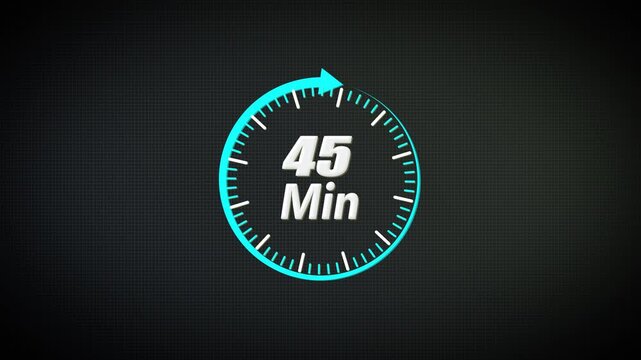 45 Minutes Circular Timer for Extended Focus Blocks, Productivity Sessions and Professional Time Management Animation