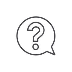Question Mark Inside Speech Bubble Symbolizing Inquiry and Support