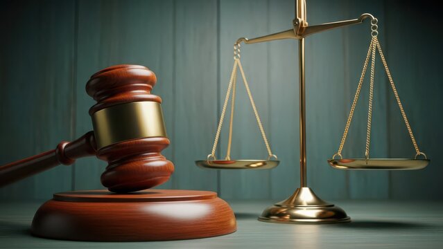 Justice and fairness symbolized by gavel and scales