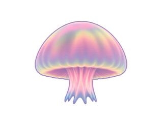 Isolated fantasy jellyfish illustration, colorful and ethereal sea creature, magical deep sea