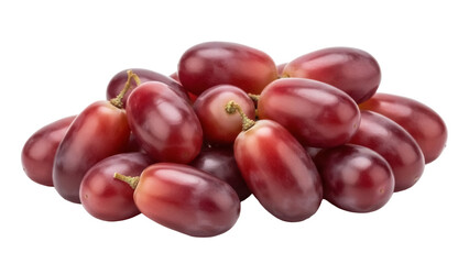 Isolated bunch of red globe grapes, a popular and widely grown table fruit variety