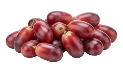 Isolated bunch of red globe grapes, a popular and widely grown table fruit variety