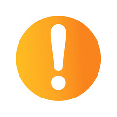 Bright Orange Circle with White Exclamation Point Symbol Illustration