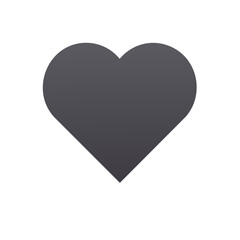 Simple Grey Heart Shape Icon Symbol Design for Love and Romance in Graphic Design and Art Projects, Affection