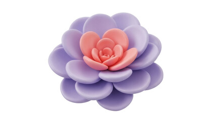 Isolated succulent plant or flower head, purple and pink tones, decorative item, nobody visible
