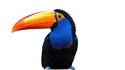 Isolated toucan bird with an orange beak on a clean background tropical animal wildlife