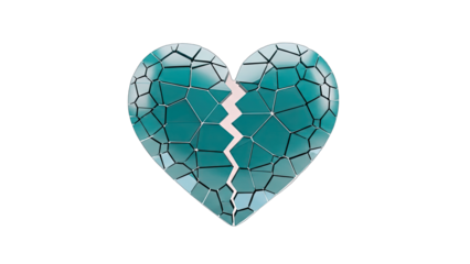 Broken Heart Illustration on White Background