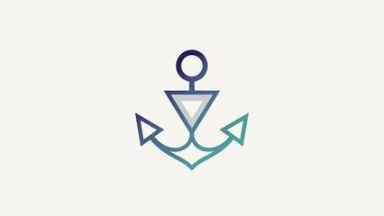 Modern minimalist anchor emblem featuring a smooth gradient design symbolizing maritime journeys