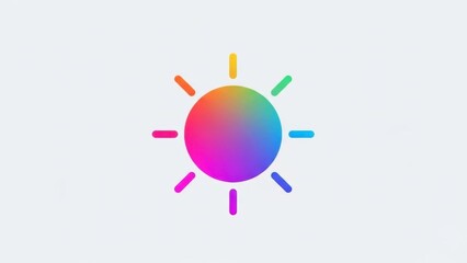 Vibrant Gradient Sun Icon Illuminating a Bright Spectrum of Colors in a Modern Digital Design