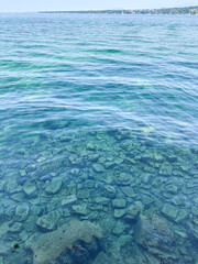 Clear Water Over Submerged Rocks