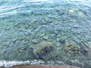 Clear Water Over Submerged Rocks