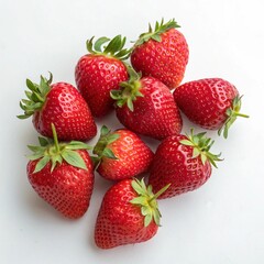Fresh Ripe Strawberries on White Background