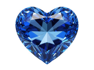 Fototapeta premium Isolated Heart Shaped Sapphire Jewel, Royal Blue Precious Gemstone Cut with Many Facets