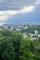 Scenic Lake and Mountain Landscape with a Charming Lakeside Village