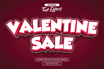 Valentine sale editable text effect with heart shape background