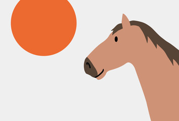 馬, 年賀状, 和風, 和柄, 新年, 動物, クリスマス, うま, ベクター, イラスト