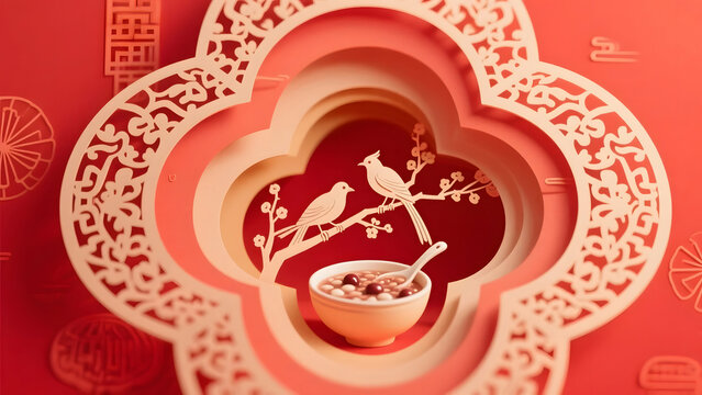 Layered papercut scene celebrating the Laba Festival