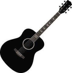 Fototapeta premium Acoustic Guitar Silhouette – Guitar Vector Silhouette Black on White”