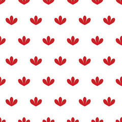 Seamless vector pattern with red abstract floral petal motif