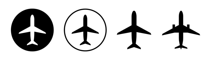 Airplane silhouette icon set