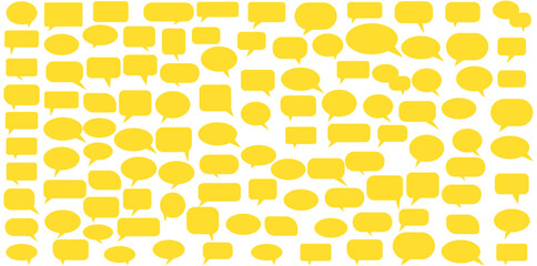 Echoes in the Digital Space A vibrant, geometric array of speech bubbles cascades across the canvas. © Ahluva Studio