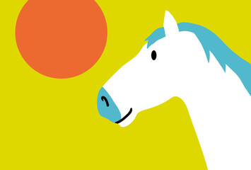 馬, 年賀状, 和風, 和柄, 新年, 動物, クリスマス, うま, ベクター, イラスト