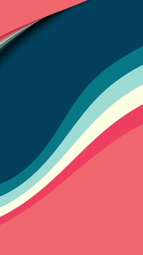 Colorful Layered Design, Dynamic Coral And Teal Wave Layers Featuring Smooth Curves And Delicate Shadow Details For Various Media Use