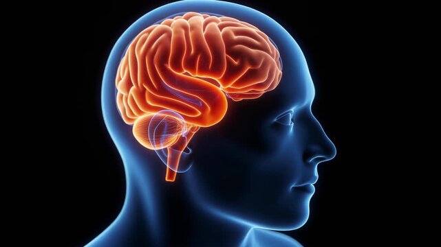 3D rendered medical animation of a man's hippocampus