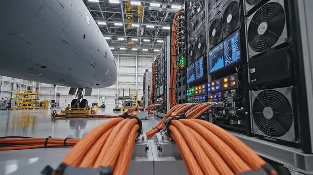 Advanced aircraft maintenance facility with high tech equipment
