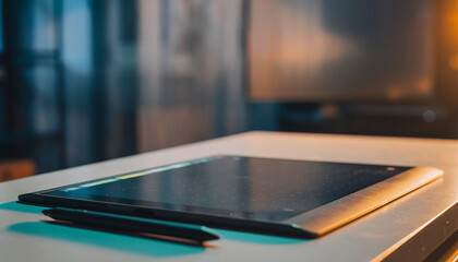 tablet computer on the table