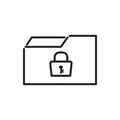 シンプルな書類フォルダと鍵のアイコン