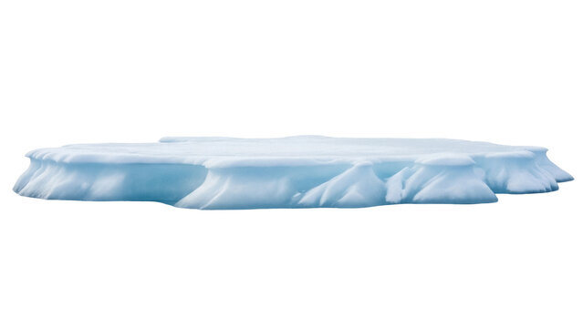 Isolated iceberg floating, climate change threat, ice floe in cold arctic ocean scene