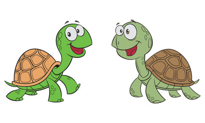 cartoon turtle art and illustrator eps 10 isolated