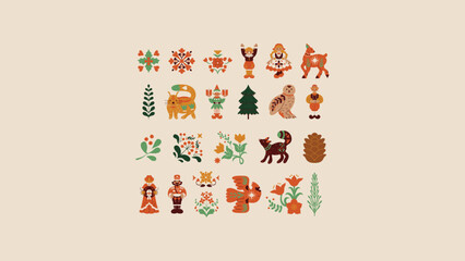  Red Green and Yellow Folksy Christmas Somber Greetings Christmas Presentation