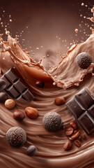 Experience the rich and creamy cascade of indulgent chocolate milk delight