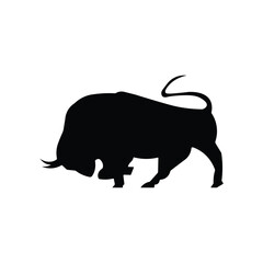 Bull Silhouette Icon – Stock Market Strength and Investment Symbol
Powerful bull silhouette icon representing stock market growth, bullish trend, strength and financial success. Ideal for finance.