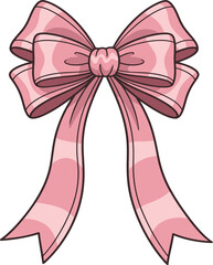 Pink Ribbon Bow Vector Illustration