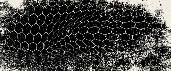 Fishnet pattern, fish net background, soccer goal mesh, vector fishing, football or tennis sport. Seamless ropes and knots pattern with black and white ornament of fish trap, fence grid, gate network © Moh