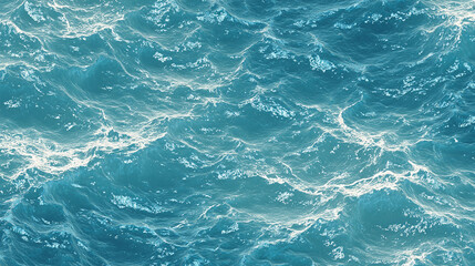 Fototapeta premium The ocean waves create a mesmerizing visual with shades of turquoise and blue. The intricate patterns of the water's surface create a dynamic and fluid scene.